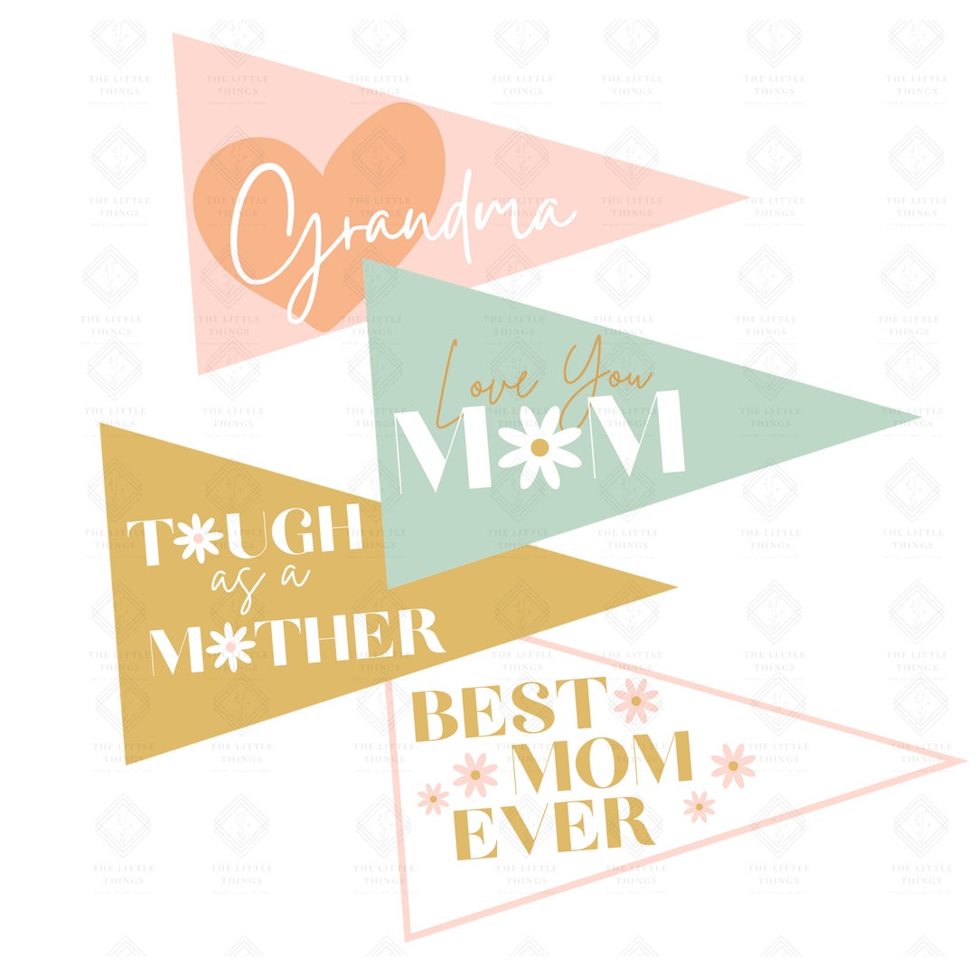 Mother's Day Daisy Pennants, Mother's Day Decor, Mother's Day Printable ...
