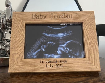 Personalised  Baby Scan Photo Frame-Engraved Personalized Gift for Baby Shower,Grandparents,Family Announcement-Quick Dispatch Free Fast