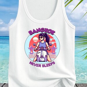 Thailand Scooter Girl Tank Top - Strandurlaub, Urlaub, Strand, Pattaya, Thailand, Strang, Scooter, Roller Fans, Thaigirls