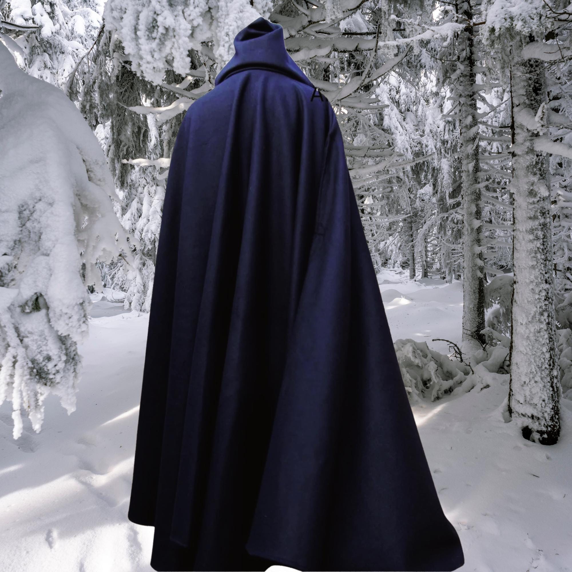 Pure WOOL Very Dark Navy Melton Cloak~ Large pockets
