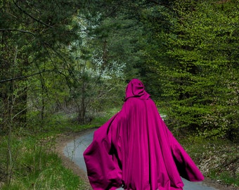 FULL CIRCLE Cloak~ Violet Color Cloak~ Hooded Cloak~ Pockets/Armslits ~ Wedding Cloak