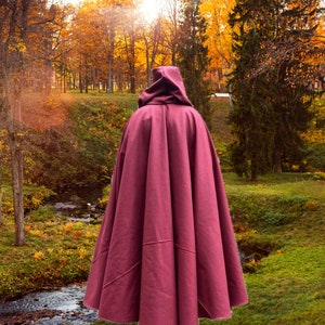 Raspberry Melton Wool Cloak~ Pink Hooded Cape/Coat Custom Made Cloaks