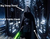 Star Wars Luke Skywalker Jedi Knight Cloak, Full Circle Black Cloak, Hooded Cloak, Cosplay Cloak
