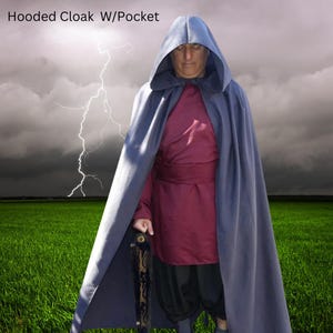 Black Cloak~ POCKET Cloak~ Hooded Cloaks~  Halloween Cloak~ LARP~  Party Cloak ~Theme Cloak~ Cosplay capes, All colors available