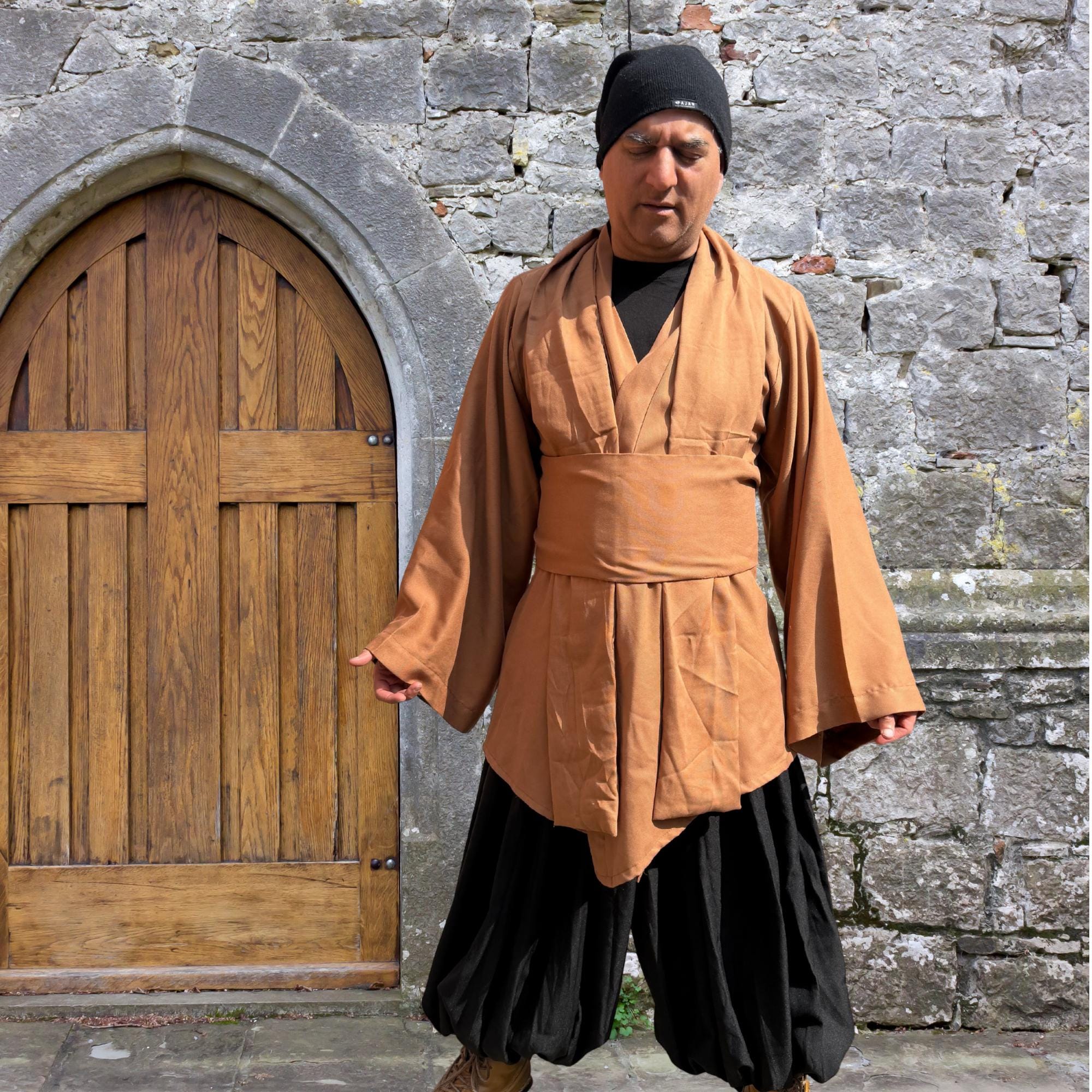 【新品】T. JAPAN mini border tunic Space Samurai Tunic~cross Front Tunic~wrap Shirt W/sashses & Baggy