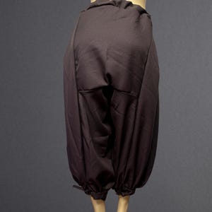 Zwarte gabardine Viking-broek: middeleeuwse cosplay wijde broek