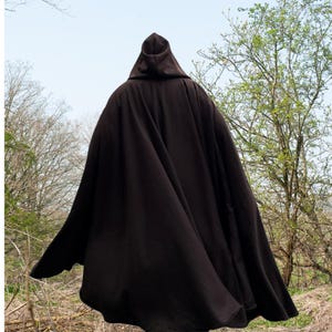 Brązowy płaszcz FULL Circle, duży kaptur z kieszeniami, cosplay, LARP, płaszcze o niestandardowej długości