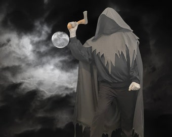 Supervillain Cape~ The Ghostly Lined Cape with deep hood and Capelet~ Medieval Cloak~ Halloween Cloak