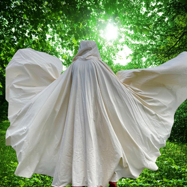 Ecru Color Orgnaic Linen FULL Circle Cloak With Pockets, Custom Length ...