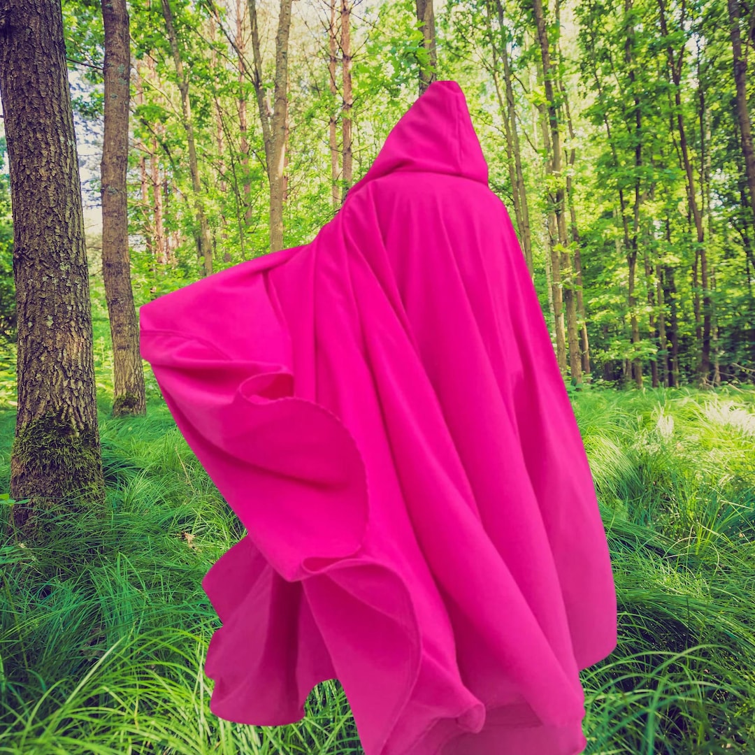 Pink FULL Circle Cloak, Large Hooded W/ Pockets, Custom Length - Etsy