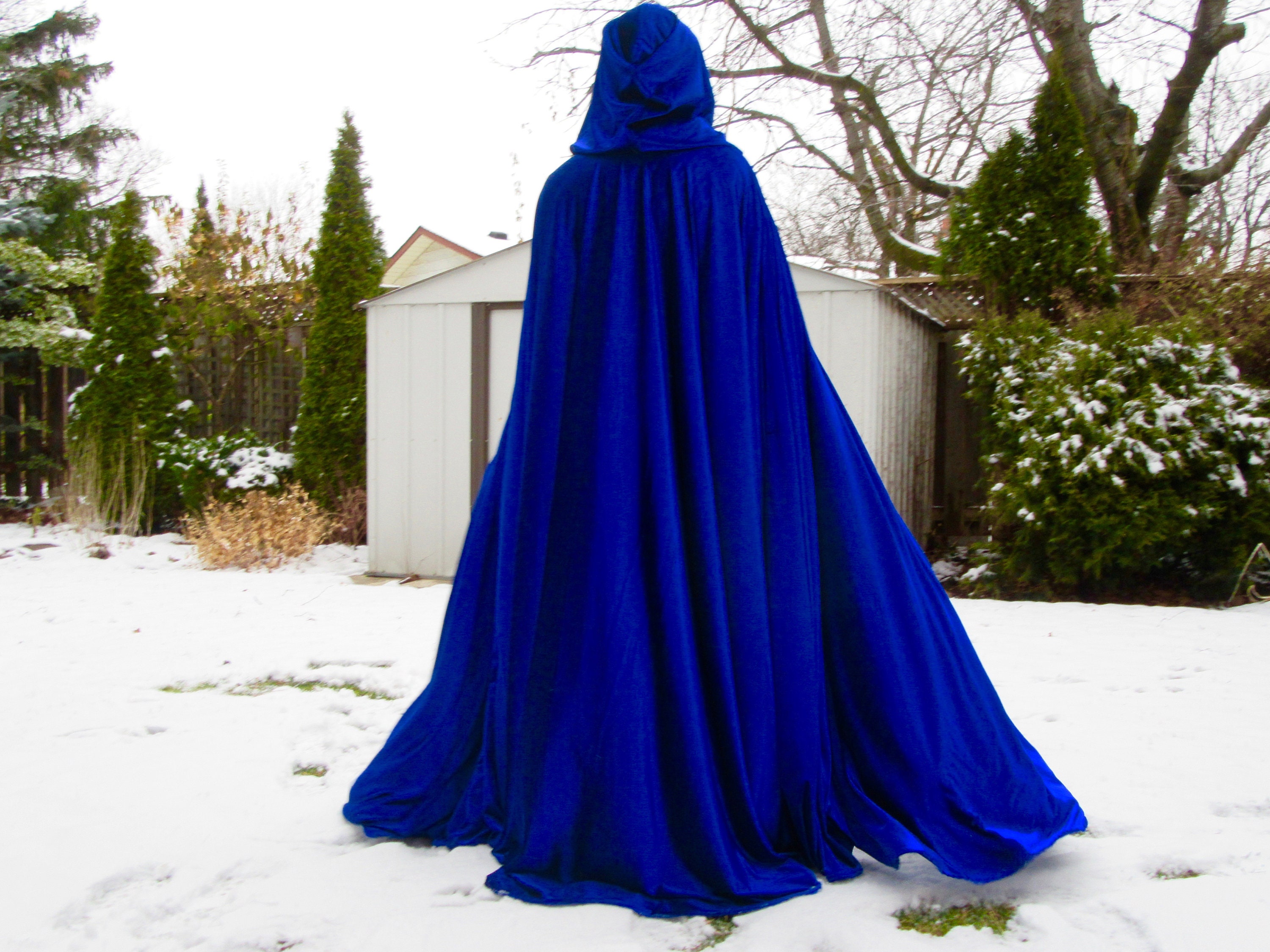 Royal Blue Velvet Cloak Custom Made Cloaks Pockets Armslits Etsy