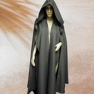 Grey Hooded Cloak, Renaissance Fair Cloak, Cloak w/Scarf, Cosplay Cloak, Scifi LARP, Wizard Cloak~