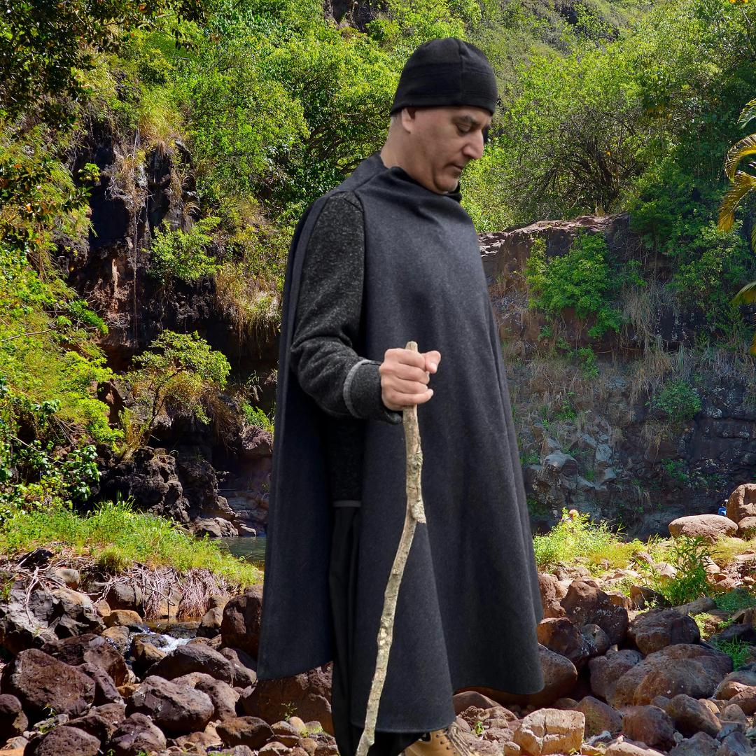 Black Bocksten Man Melton WOOL Cloak, 14th Century Cape - Etsy
