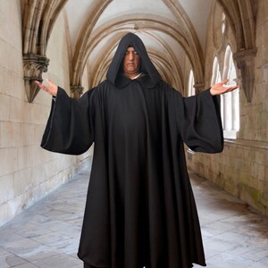 Black Tau Hooded Robe, Ritual Robe, Benedictine Cuculla Robe ...