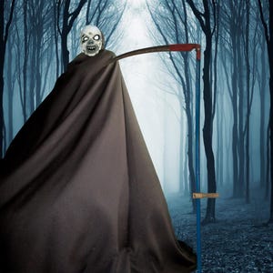 ブラックフードなしマント、フルマント、映画テーマ、ステージプレイマント、カスタム長さ