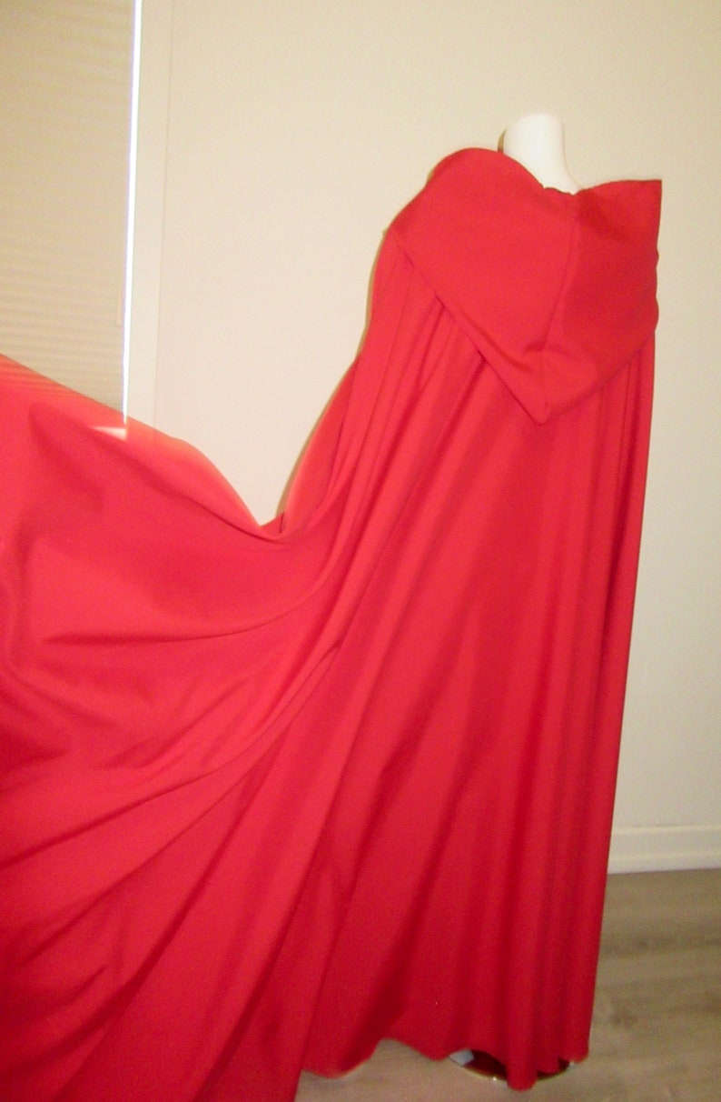 Wedding claoks Armholes Cloak Full Circle Red Cloak Hooded Red Cloak Pockets Cloak Poly Viscose Fabric Red Riding Hood Cloak