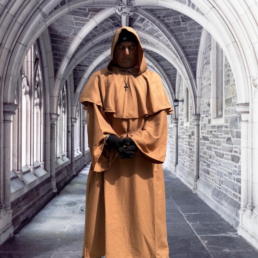 Organic Linen Monk Robe, Medieval Robe, Capelet Hooded Robe, Caramel ...