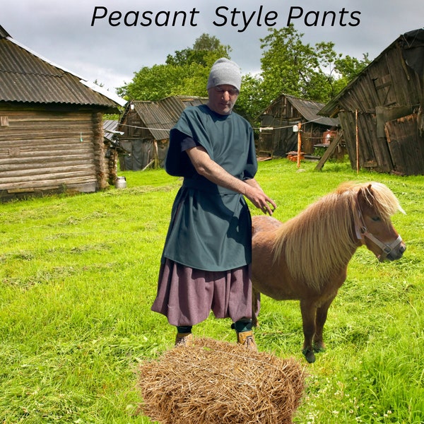 Medieval Viking Pants~ Peasant Baggy Pants~ Cosplay Pants~ All Colors Available~ Tabard~ Sash and Pants