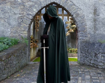 Dark Forest Green Cloak~ FULL CIRCLE  Cloak~ Cloak w/Pockets/Armslits~ Renaissance Cloak ~Cosplay Cloak