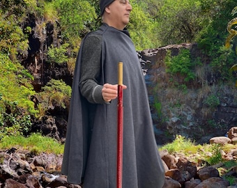 Pure Wool Melton Cloak: 14th Century Medieval Cape