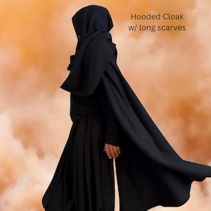 Space Samurai Cloak , Renaissance Fantasy Robe, Black Cloak, Many Colors Available