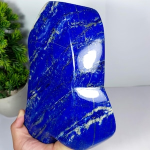 2.1kg Natural Lapis lazuli Freeform Home Decor Polished Crystal From Afghanistan, Lapis Lazuli Crystal, Home Decor Lapis Lazuli Crystal Slab
