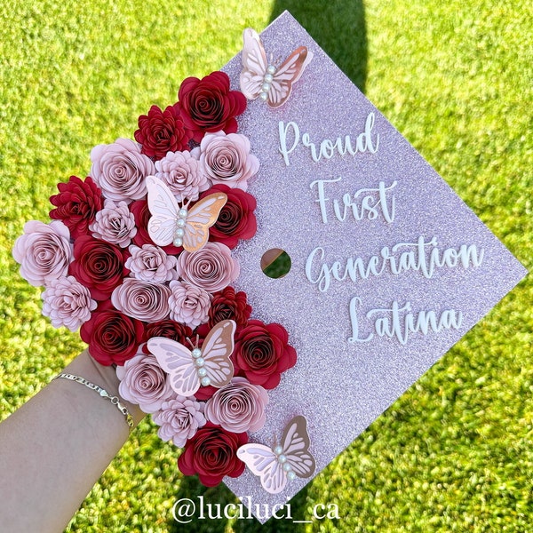 Graduation cap topper | Proud first generation Latina