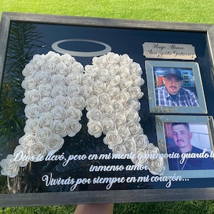 Angel Wings shadow box 14x18 / Memorial Shadow box