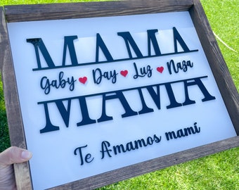 Personalized Mama Wood Sign with Kids Names | Gift for Mom | Perfect gift for Mother's Day