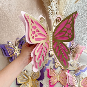 Paper Butterflies with Pearls | 3D Butterfly | Decorating paper butteflies | butterflies wall decor | baby girl nursery and Romo decor