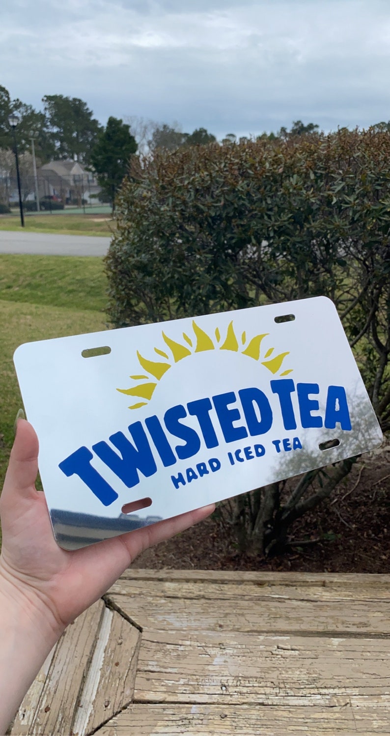 Mirror Chrome Twisted Tea License Plate License Plate Etsy