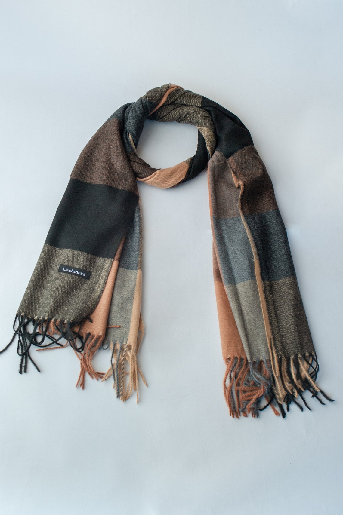 Chales de cachemira comprobados Etsy España