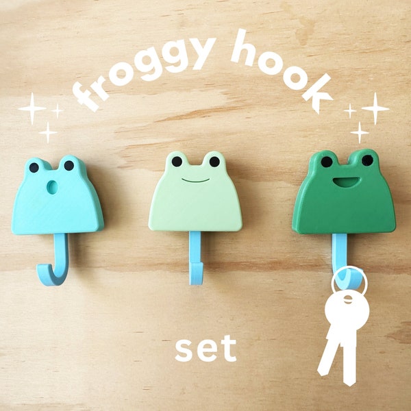 Pastel Mint Green Frog Wall Key Hook