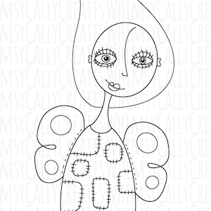Schmetterling Fee Digitale Kunst, Digitales Kunstwerk, Art Journaling Druck, Original digitales Kunstwerk, schrullige Ausmalseiten