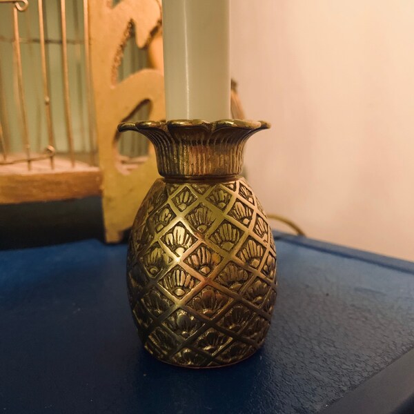 Vintage Brass Pineapple Mini Lamp