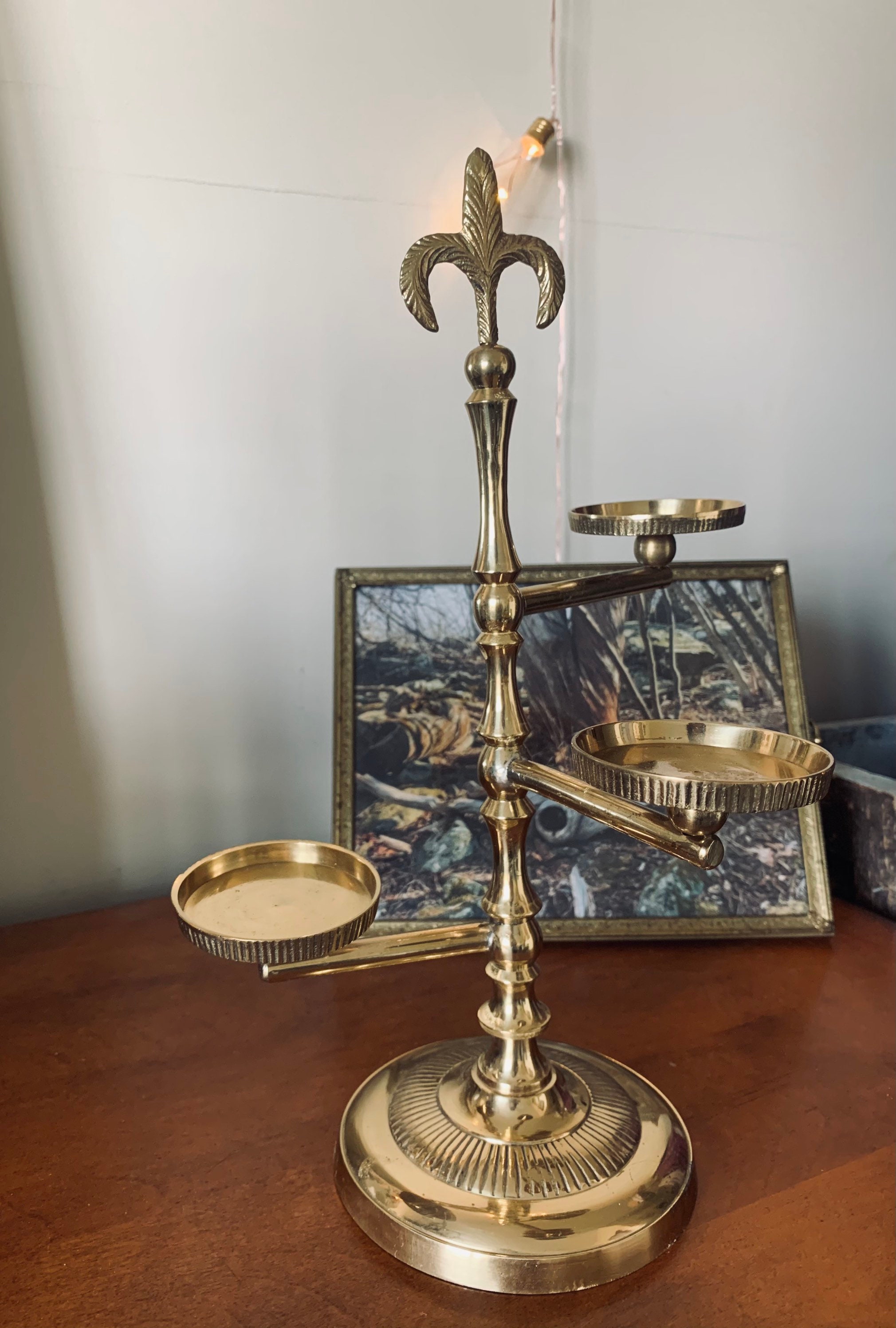 Vintage Brass Tiered Candle Holder Etsy