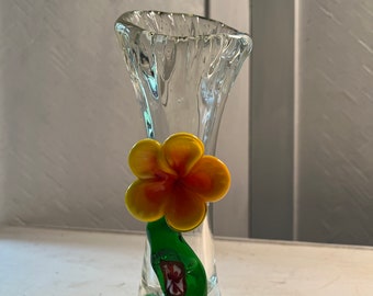 Vintage Murano Glass Floral Vase