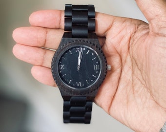 Reloj de madera para hombre, Reloj de madera para hombre, Reloj de madera grabado, Reloj de madera personalizado, Regalo de Navidad, Regalo de padrino, Reloj de madera para hombre, Regalo para papá