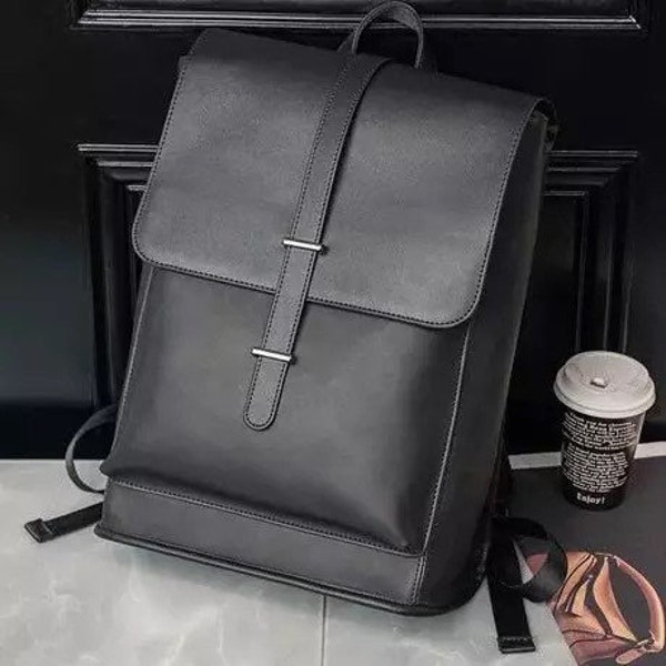 Black Backpack, Laptop Backpack, Backpack Women, Personalised Laptop Backpack, PU Leather Backpack, Leatherette Backpack, Women Backpack