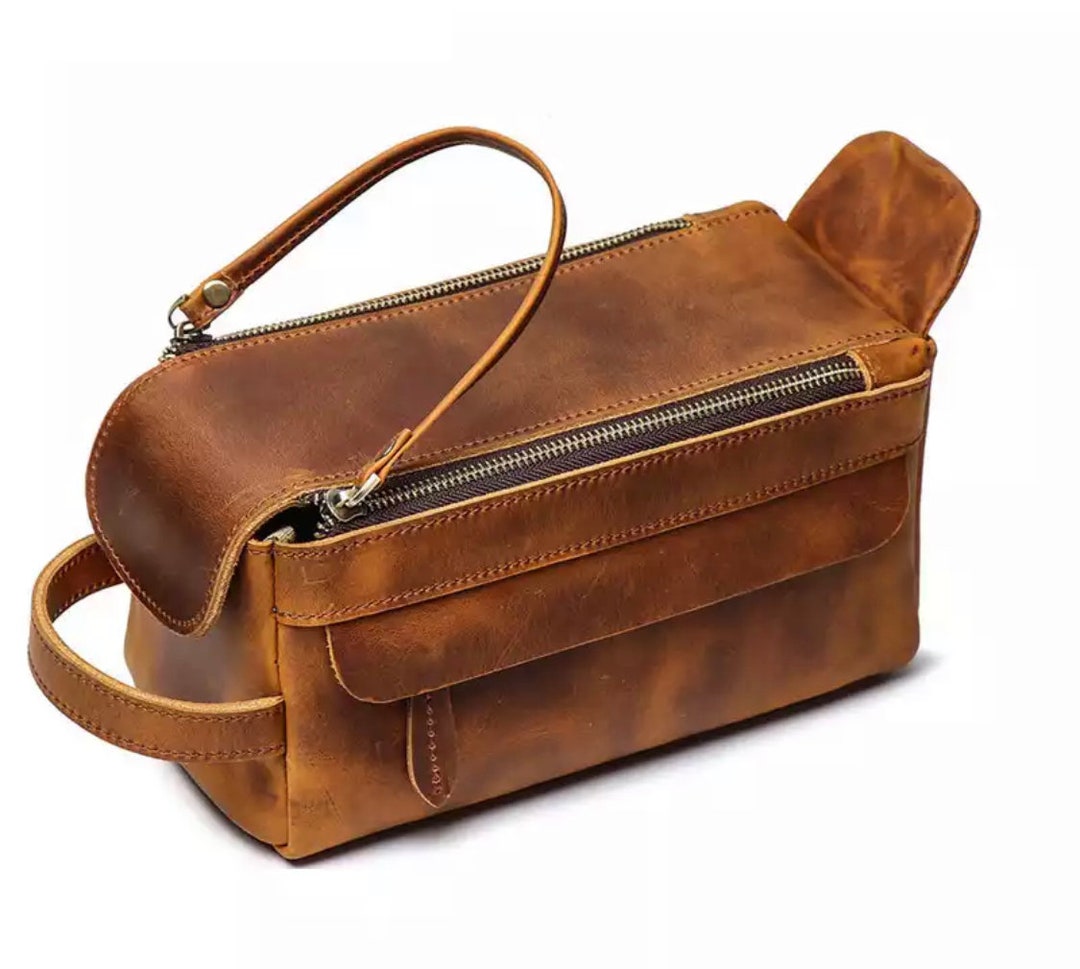Premium Dopp Kit for Men, Personalized Leather Dopp Kit Bag, Dopp Bag ...
