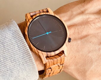 hombres de reloj de madera, reloj de madera para hombre, reloj de madera grabado, reloj de madera personalizado, regalo de padrino, regalo de padrino, reloj de madera para hombre