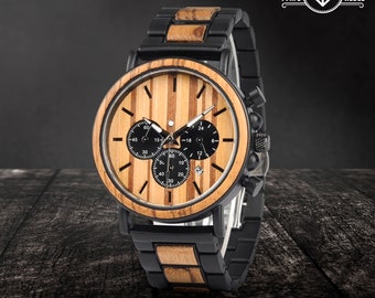 Reloj de madera para hombre, reloj de madera para hombre, reloj de madera para hombre, reloj de madera para hombre, reloj de madera personalizado, regalo de padrino, regalo de bestman