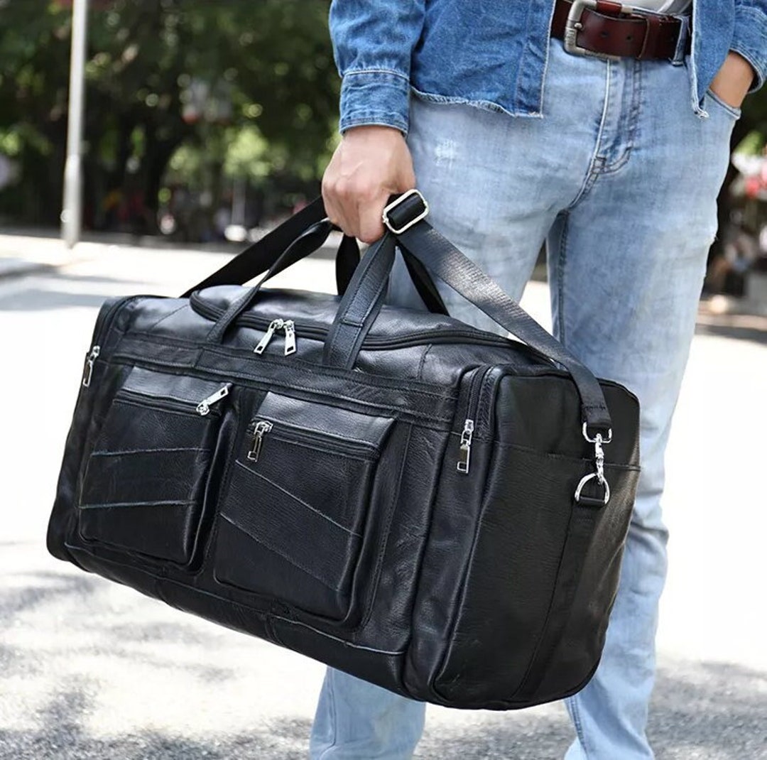 BLACK FRIDAY DEAL Classic Personalised Leather Weekender Holdall Bag