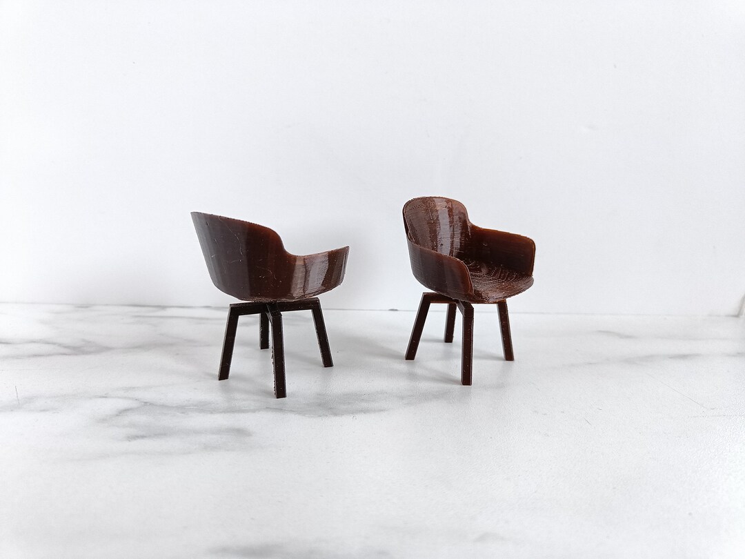 Modern Dollhouse Dining Room Chairs 1/12 112 Design Chairs Etsy