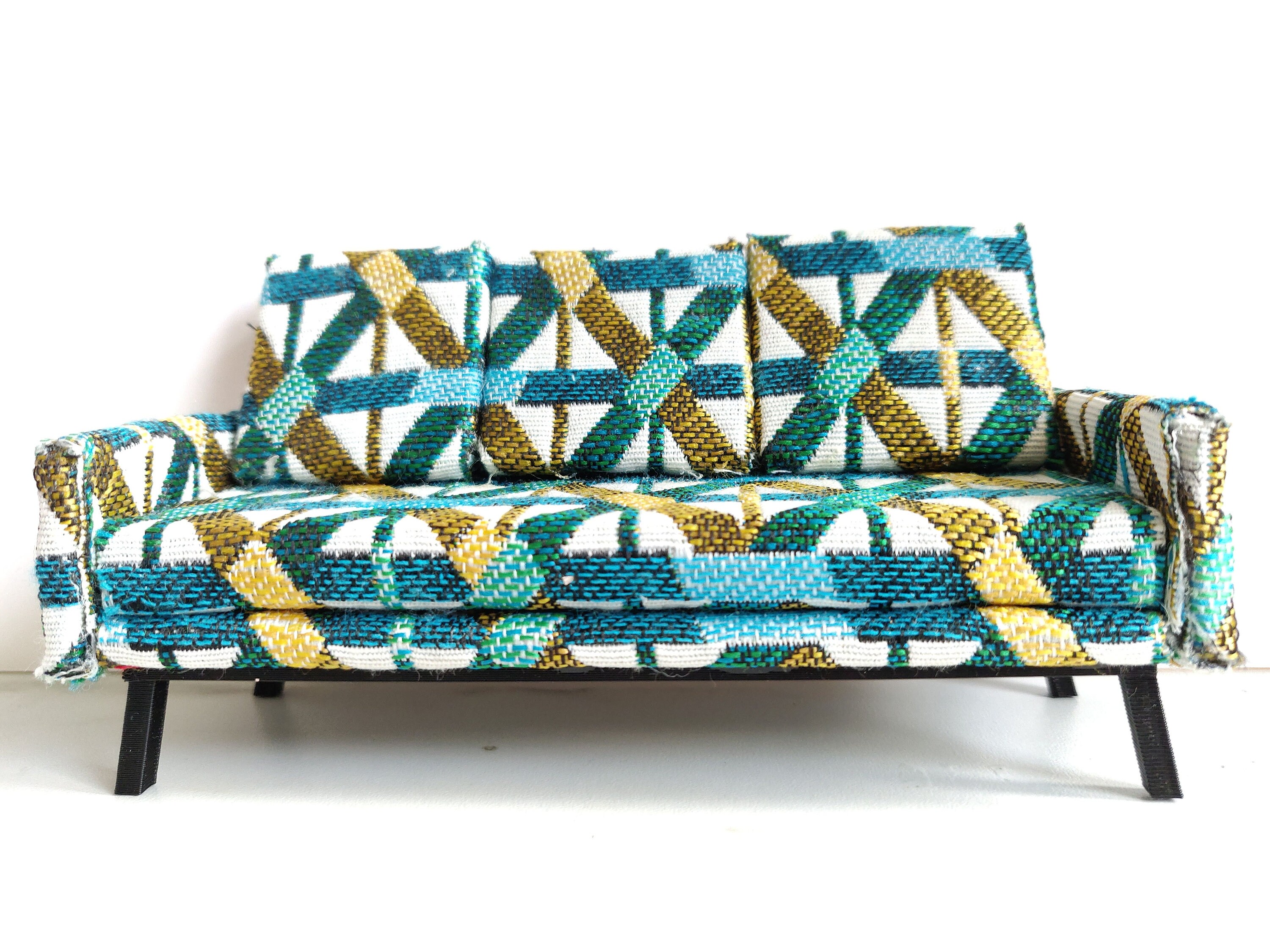 Dollhouse Sofa 1/12 Modern Miniature Couch. Modern Dollhouse Etsy