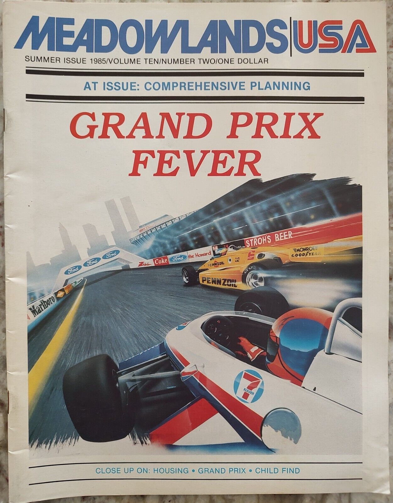 Meadowlands Usa Magazine Summer 1985 Grand Prix Race Nj Vintage