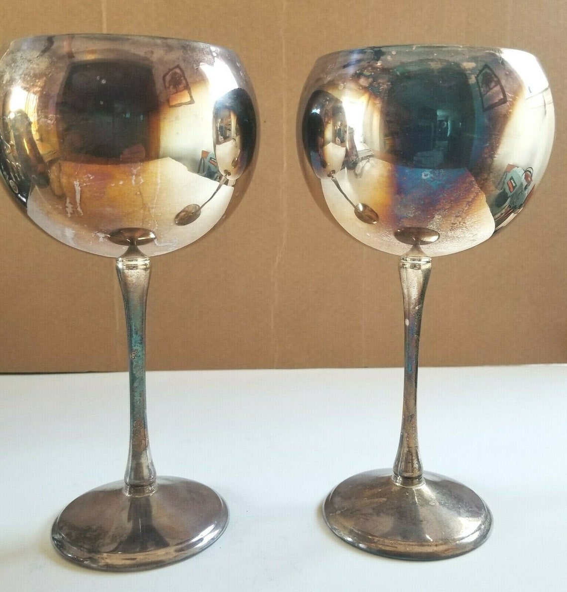 Set of 2 Kirk Stieff Spain Silver Plated Stemmed Wine Goblet 8 Etsy