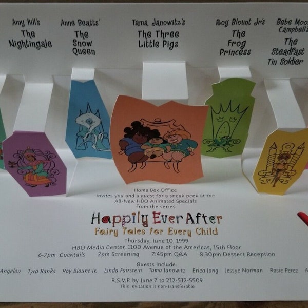 Hbo Fairy Tales Happily Ever After Premier 3D Invitation 1999 Nyc Banks Angelou