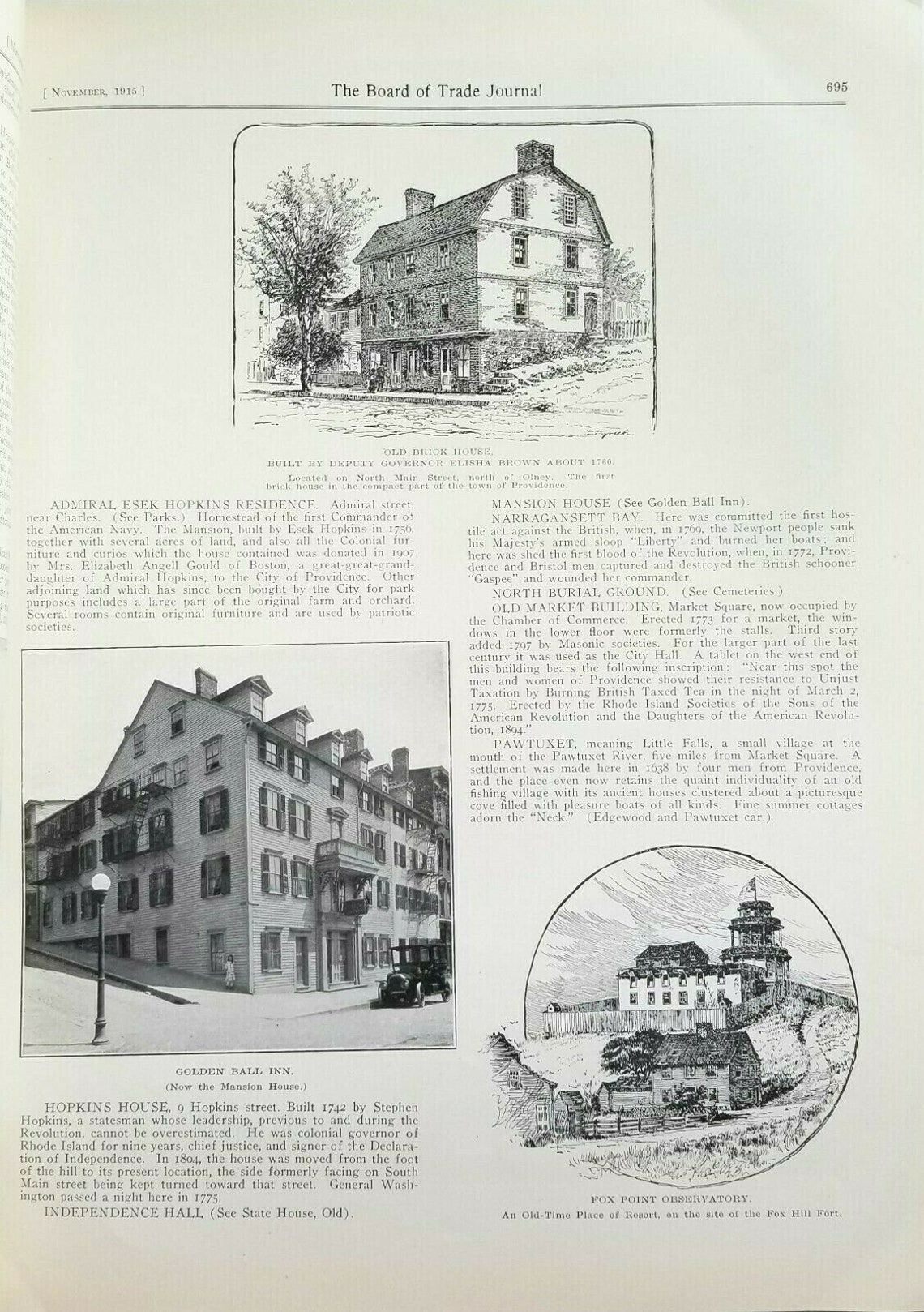 Providence Magazine RI 1915 Board Of Trade History Ads | Etsy