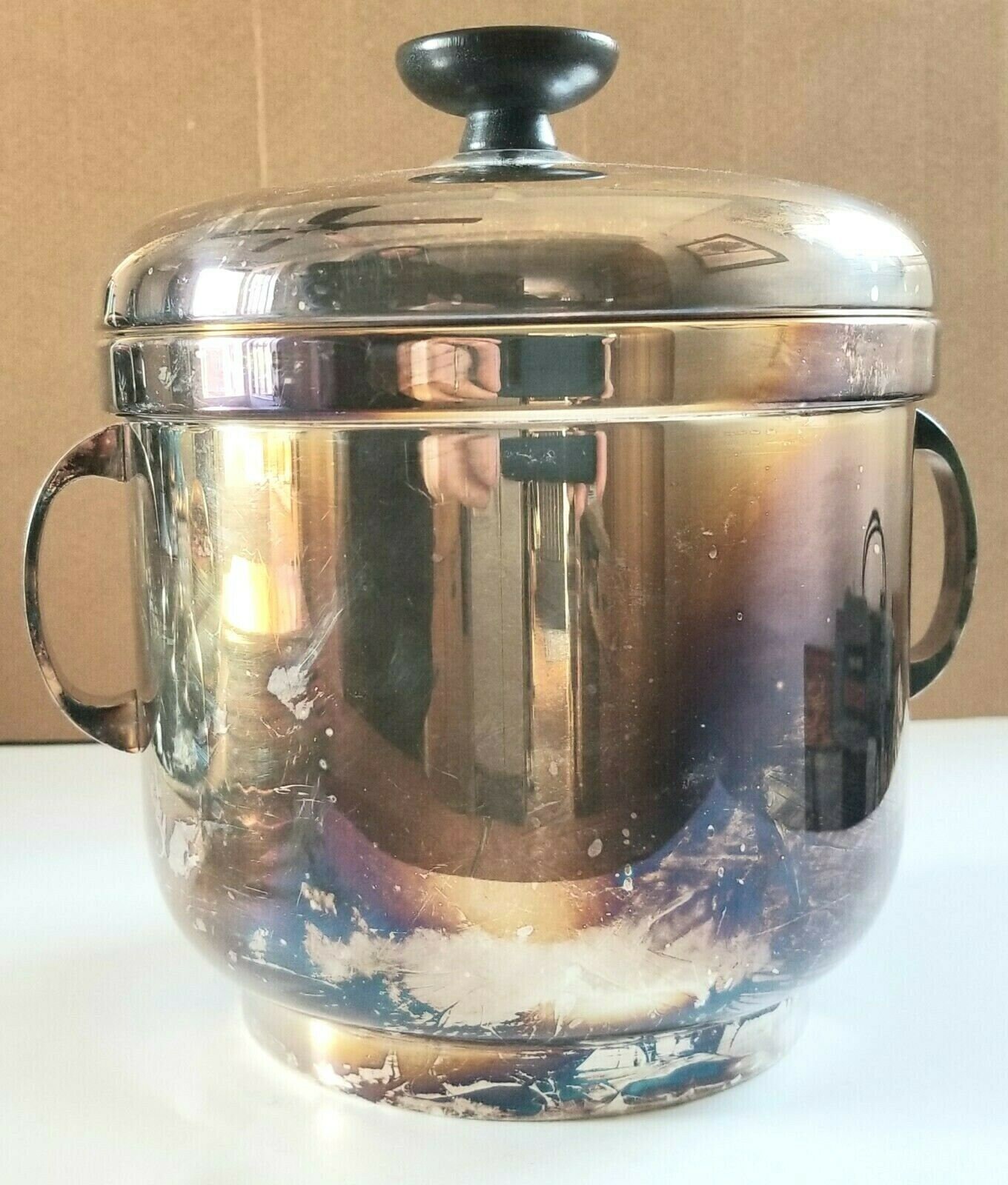 Sheffield Silverplated Silver Co Ice Bucket W/ Pyrex Glass Etsy